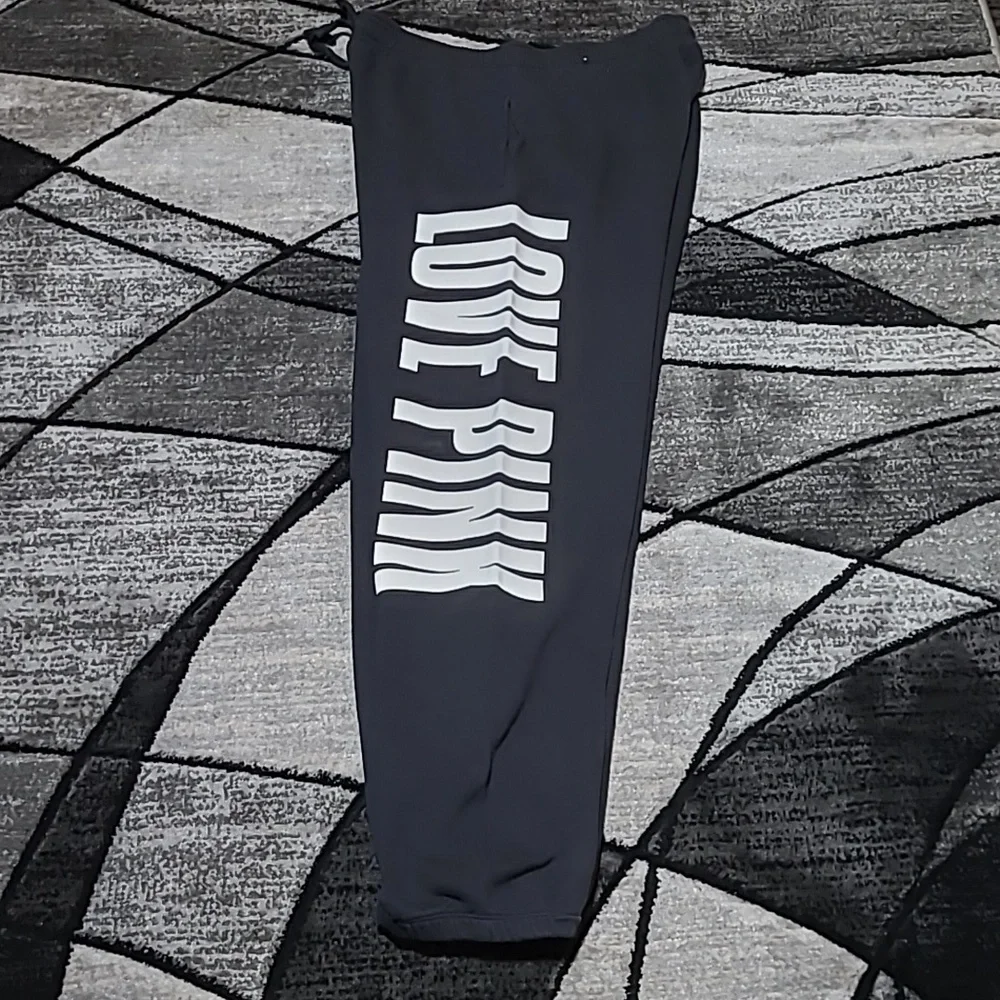VS PINK 2013 EXTRA OVERSIZED FIT BOYFRIEND LOGO SWEATPANTS JOGGERS